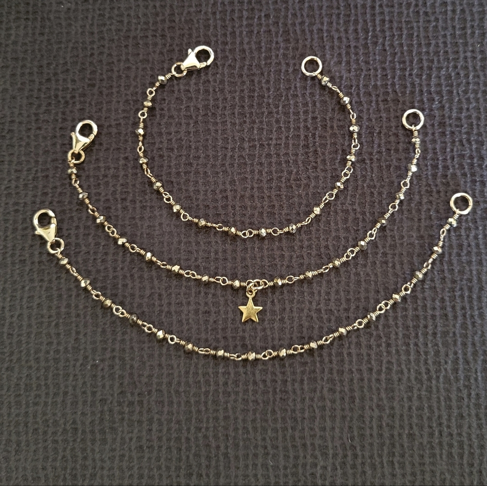 ✨️HP✨️ Dainty Gold💛 Pyrite Bracelet Trio3️⃣ - NWOT